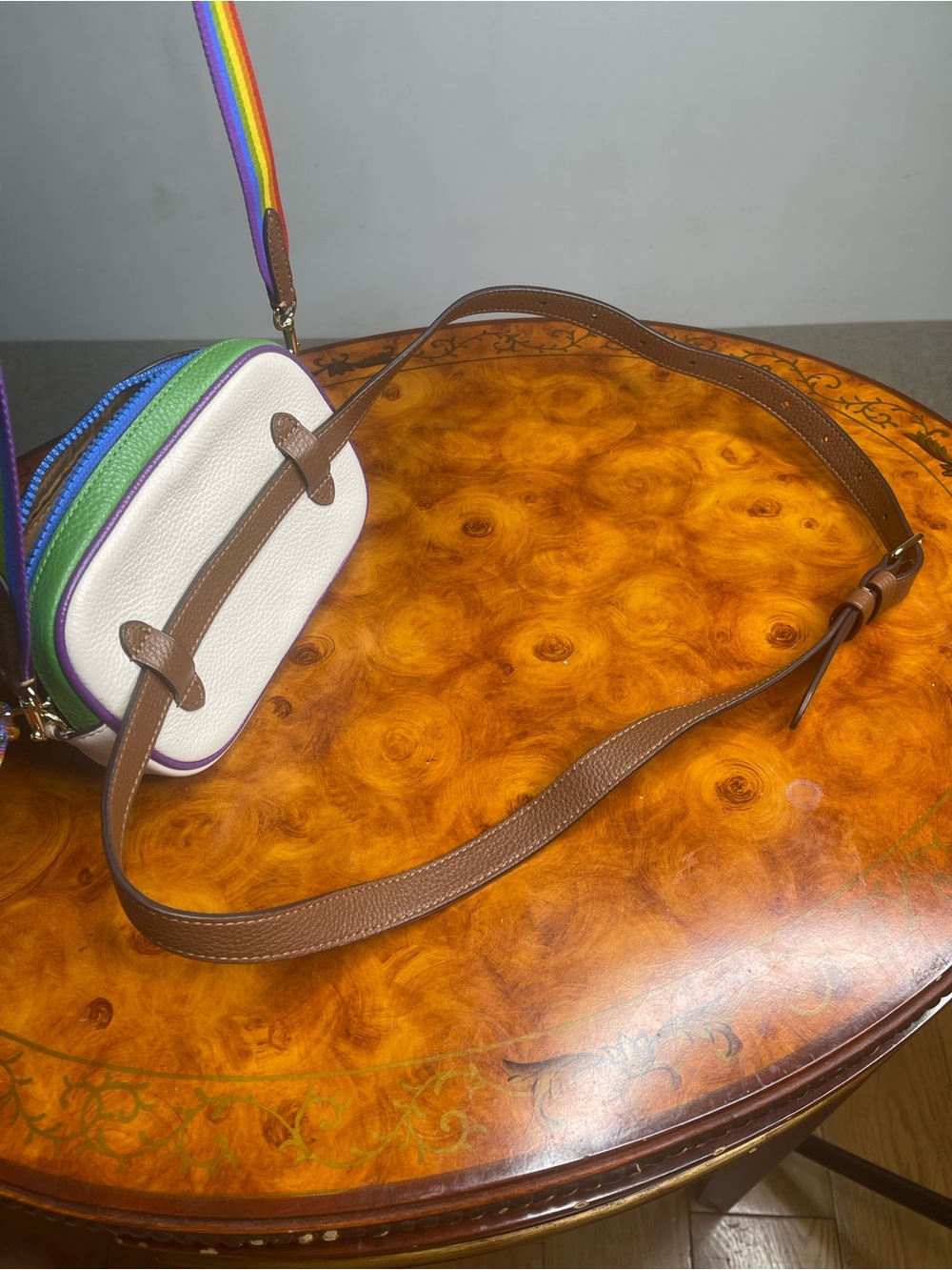 Coach Colorblock Crossbody with Blue Zipper and Rainbow Logo - Picture 8 of 10